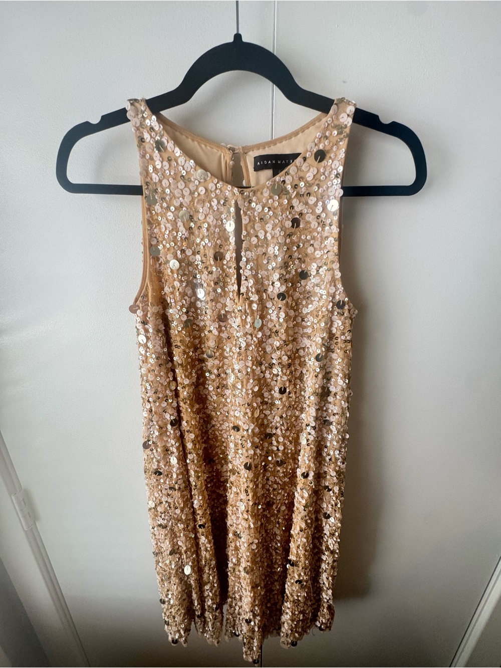 Aidan Mattox Rose Gold Sequin Mini Dress
